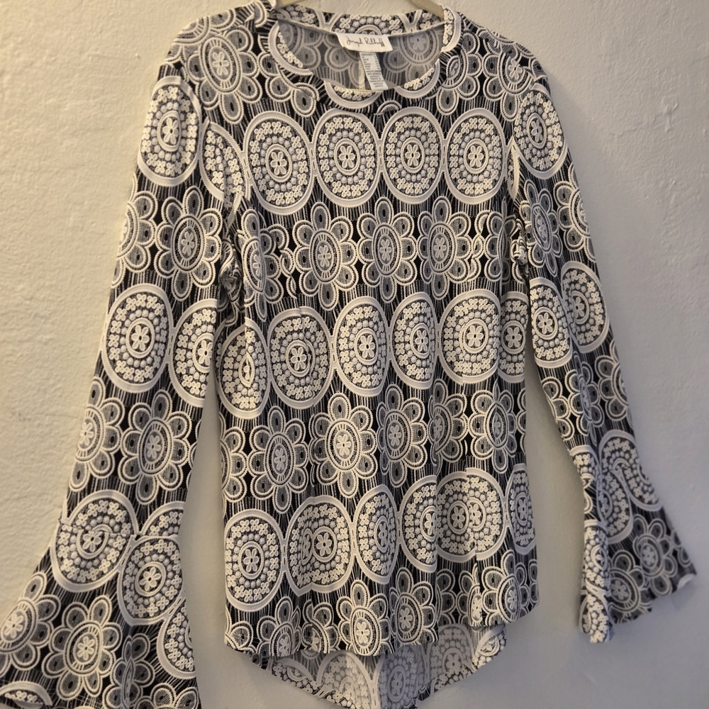 Joseph Ribkoff Black and White Floral Blouse